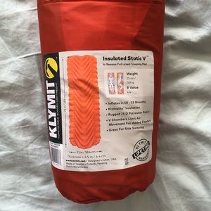 Klymit Insulated Static V sleeping pad and pillow